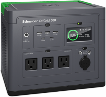 OffGrid Portable Power Station 500W, 517Wh Lithium-ion, 120V, 3 NEMA, 2 USB-C, 12.13 lb