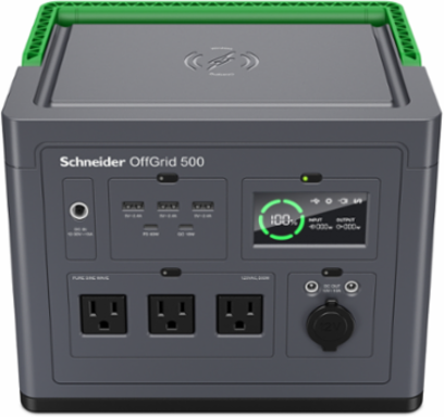 OffGrid Portable Power Station 500W, 517Wh Lithium-ion, 120V, 3 NEMA, 2 USB-C, 12.13 lb