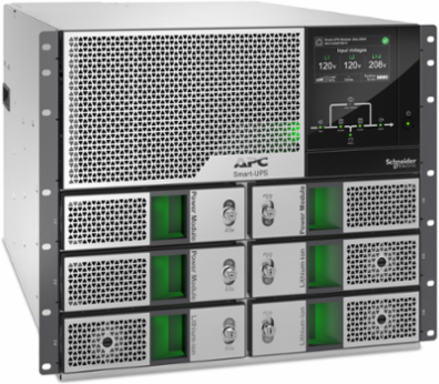 APC Smart-UPS Modular Ultra, On-Line, 15kW scalable to 20kW N+1, Lithium-ion, Rackmount 9U, 208/240V, Network Management, Extended runtime, W/rail kit