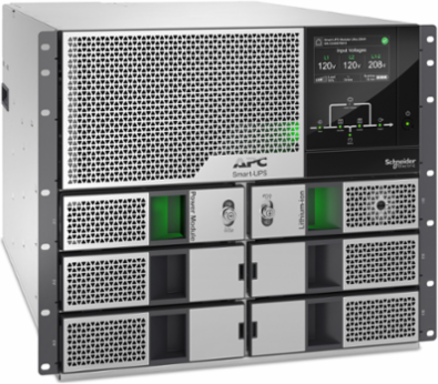 APC Smart-UPS Modular Ultra, On-Line, 5kW scalable to 20kW N+1, Lithium-ion, Rackmount 9U, 208/240V, Network Management, Extended runtime, W/rail kit