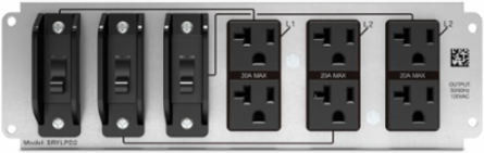 Backplate Kit with 6 NEMA 5-20R Outlets, 10.35 Inch Width, 3.23 Inch Height, 3.54 Inch Depth