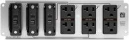 Backplate Kit with 6 NEMA 5-20R Outlets, 10.35 Inch Width, 3.23 Inch Height, 3.54 Inch Depth