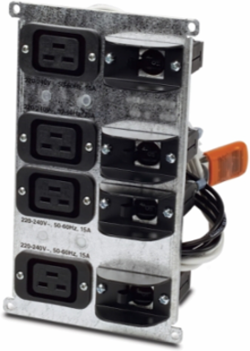 Rack-Mount Power Distribution Unit, 4 Output Connections, Black, 5.98 Inch Width, 5.0 Inch Height
