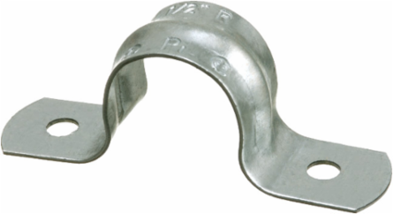 2 Inch 2-Hole Rigid Strap, Snap-on Type, Plated Steel, 0.158 lbs