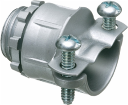 Twin Screw zinc die-cast all-pupose 1-1/4" knockout connector for Flex, AC, MCI, and NM cable secures into knockout with locknut. With a cable range of 1.385 to 1.640 and an end stop of 1.365.