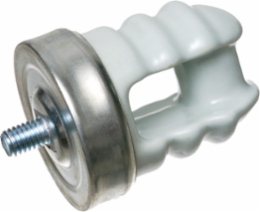 Porcelain & Galvanized Steel Wire Holder with 3/8 x 1/2 Screw, 3.35 Inch Height