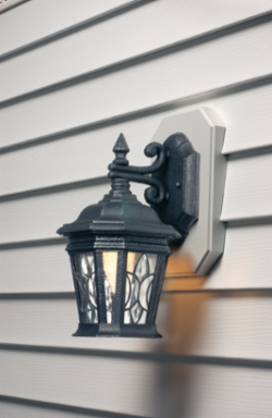 Siding Mounting Kit with Built-in Electrical Box, 6.8 Cubic Inch, UV-Rated Plastic