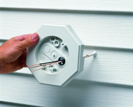 Siding Mounting Kit with Built-in Box, 6.8 Cubic Inch, 6.610 Inch x 6.610 Inch