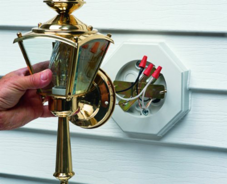 Siding Mounting Kit with Built-in Box, 6.8 Cubic Inch, 6.610 Inch x 6.610 Inch