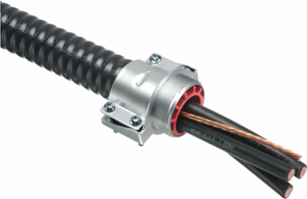 Zinc Die-Cast 3 Inch MC Feeder Cable Connector with Steel Strap, 1.5 lbs