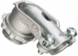 Zinc die-cast, 90 degree 2 screw flex connector for aluminum and steel Flex. Secures into a 1/2" Knockout with a diecast locknut. Accommodates cable range .830 to 1.085.