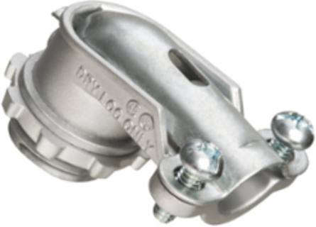 Zinc Die-Cast 90 2 Screw Flex Connector, 1/2 Inch Knockout, Cable Range 0.770-1.205 Inch