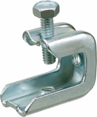 Plated Steel Beam Clamp for 1/4-20 Threaded Rod, 75lbs Load Rating