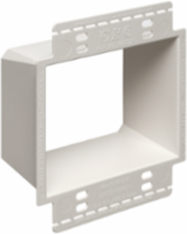 2 Gang Non-Metallic Box Extender, Extends Up to 1-1/2 Inch, Plastic, White