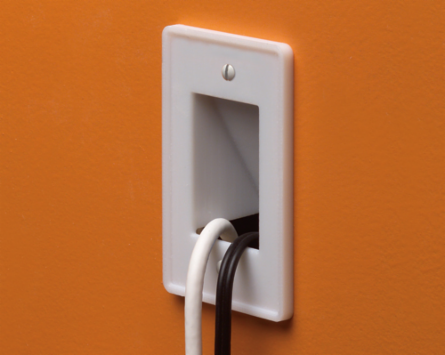 Reversible Non-Metallic Cable Entrance Plate 1-Gang 2.853 Inch x 4.620 Inch White