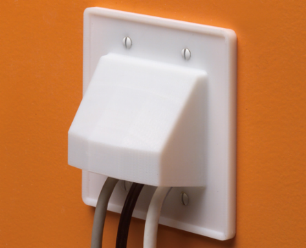 Reversible Non-Metallic Cable Entrance Plate 2-Gang 4.562 Inch White