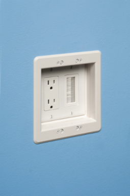 Cable Entry Device, Brush-Style Cover, 1 Gang, White Non-Metallic