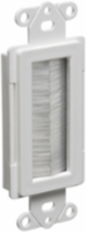 Cable Entry Device, Brush-Style Cover, 1 Gang, White Non-Metallic