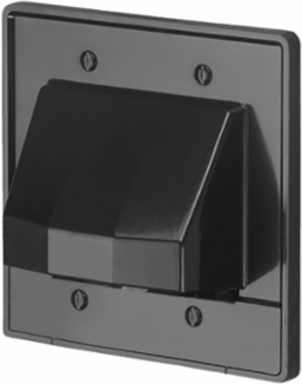 Reversible Non-Metallic Cable Entrance Plate, 2-Gang, Black, 4.625 Inch Height