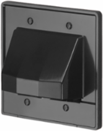 Reversible Non-Metallic Cable Entrance Plate, 2-Gang, Black, 4.625 Inch Height