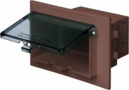 Low Profile Recessed Electrical Box, 1-Gang, 7.186 Inch Width, Weatherproof, Brown