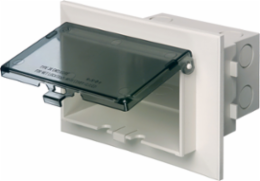 Low Profile Recessed Electrical Box, 7.186 Inch Width, Weatherproof, Clear Cover