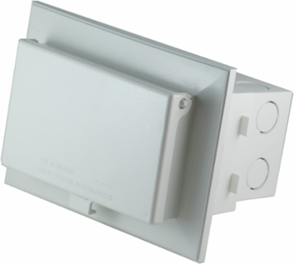 Recessed Weatherproof Electrical Box, 1-Gang, 7.186 Inch Width, White