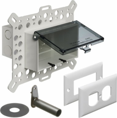 Low Profile Inbox 1-Gang for Stucco & Rigid Siding, 9.058 Inch x 7.012 Inch, Clear Cover