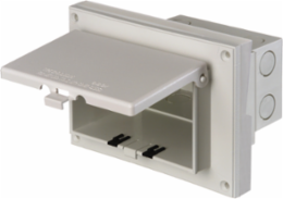 Horizontal Low Profile Inbox with Grounding Clip, 5/8 Inch Siding Lap, White