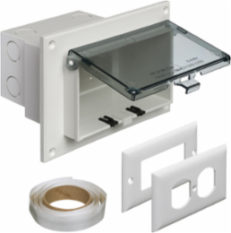 Low Profile IN BOXTM 1-Gang Weatherproof Electrical Box, 7.186 Inch Height, 4.934 Inch Width, UV-Rated Plastic