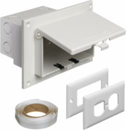 Low Profile IN BOXTM Weatherproof Electrical Box, 1-Gang, White, 4.934 Inch Width