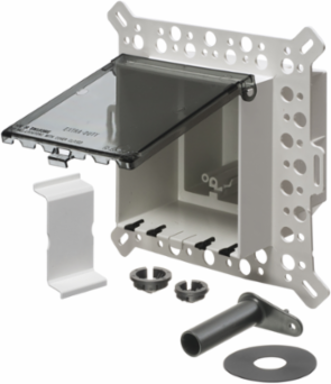 Low Profile Two-Gang Weatherproof Inbox, 9.058 Inch Height, UV-Rated Plastic