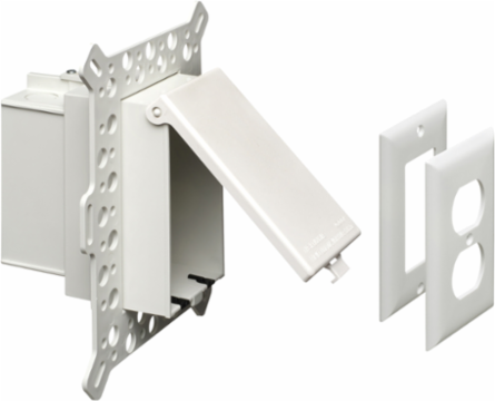Low Profile Inbox for Foam Wall Systems, Adjustable 2-3/4 to 5 Inch, 1-Gang, White