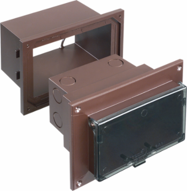 Low Profile Inbox 1-Gang Weatherproof Clear Cover Brown Box 7.186 Inch Height