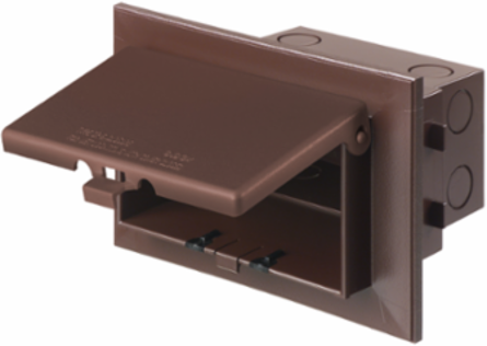 Low Profile Weatherproof Inbox with Adapter Sleeve, 4.934 Inch Width, 7.186 Inch Height, 1-Gang