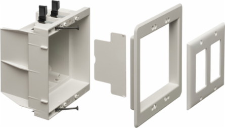 Recessed Indoor Inbox, 2-Gang, 6.012 Inch Height, White, Plastic, 2 Hour Fire Rating