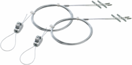 Galvanized Braided Wire Support Kit, 15ft Length, 75lbs Capacity, 2-Pack