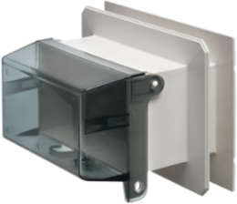 Weatherproof Outlet Box for Vinyl Siding, 1-Gang, UV-Rated Plastic, Clear Cover