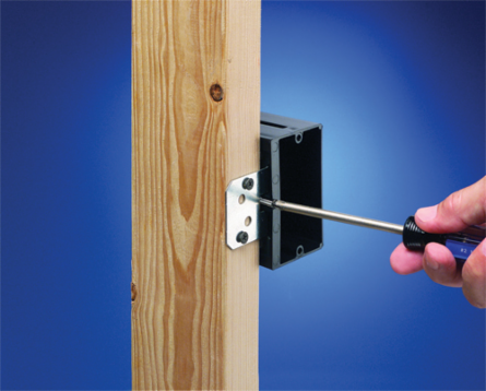 Non-Metallic Single Gang Outlet Box, Adjustable 1/4" to 1-1/2" Wall Thickness, 21.0 cu. Inch