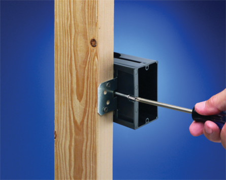 Non-Metallic Single Gang Outlet Box, Adjustable 1/4" to 1-1/2" Wall Thickness, 21.0 cu. Inch