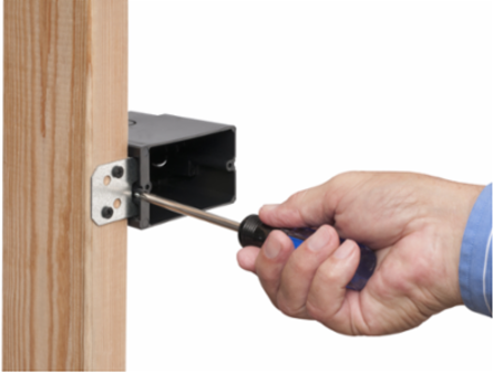 Non-Metallic Outlet Box 1-Gang Horizontal 21.0 cu Inch, Adjustable 1/4 to 1-1/2 Inch Wall