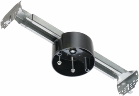 Steel Adjustable Bracket with Plastic Box, 70 lb Fan Capacity, 23 cu in