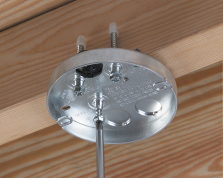 Steel Pan Fan & Fixture Rated Mounting Box 6.0 Cubic Inch, 70 lb Fan, 200 lb Fixture
