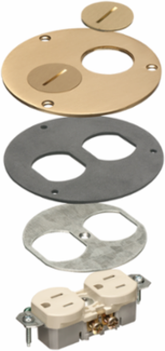 4" Round Brass Trim Kit for FLB3500 Box, 1-Gang, 0.750 lbs