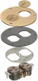 4" Round Brass Trim Kit for FLB3500 Box, 1-Gang, 0.750 lbs