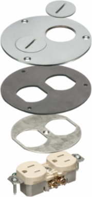 Trim Kit with 4 Inch Round Nickel Cover, Nickel-Plated Material, 1-Gang