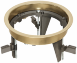 DROP IN Floor Box Kit, 1-Gang, Brass Cover, 4.650 Inch x 4.650 Inch