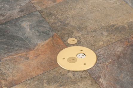 6 Inch Round Brass Cover Kit with (2) Threaded Plugs, cULus Listing