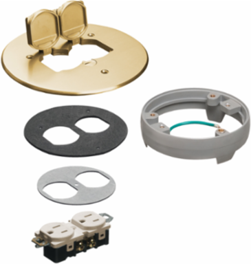 6 Inch Round Brass Cover Kit with 2 Flip Lids, 0.730 lbs