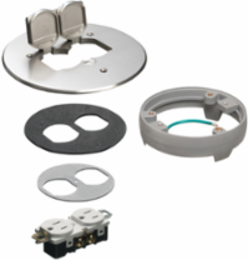 6 Inch Round Nickel Cover Kit with 2 Flip Lids, cULus Listed